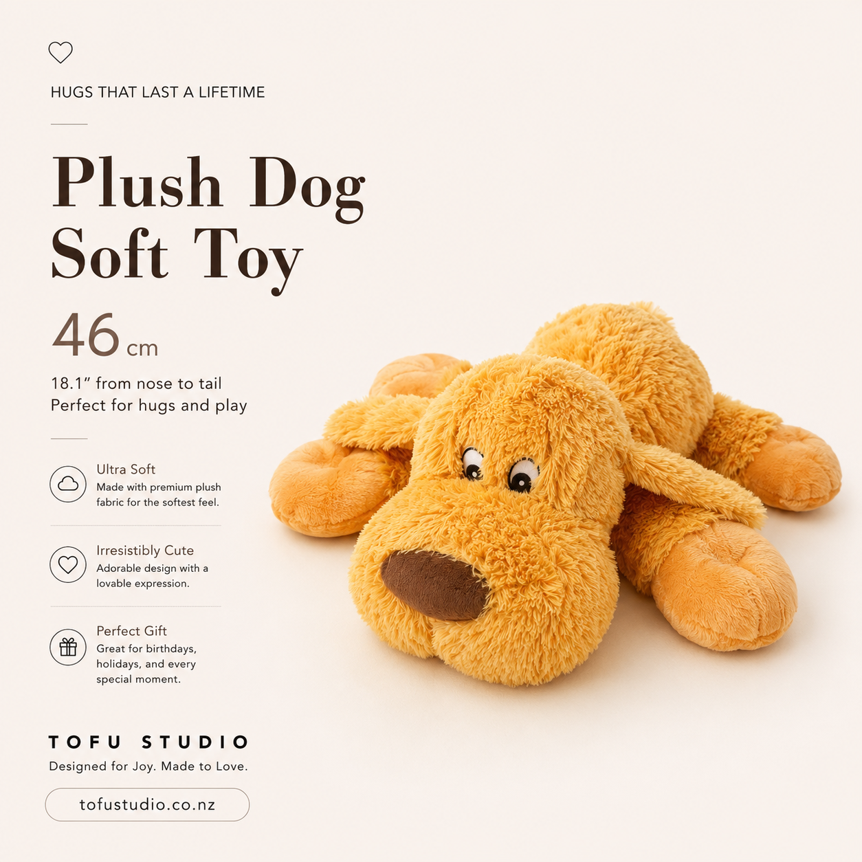 46cm Plush Dog Soft Stuffed Animal Premium Gift 96136