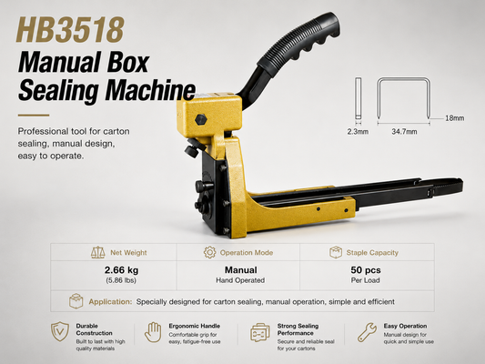 Heavy Duty Manual Carton Stapler HB3518 – 34.7mm Carton Closing Stapler
