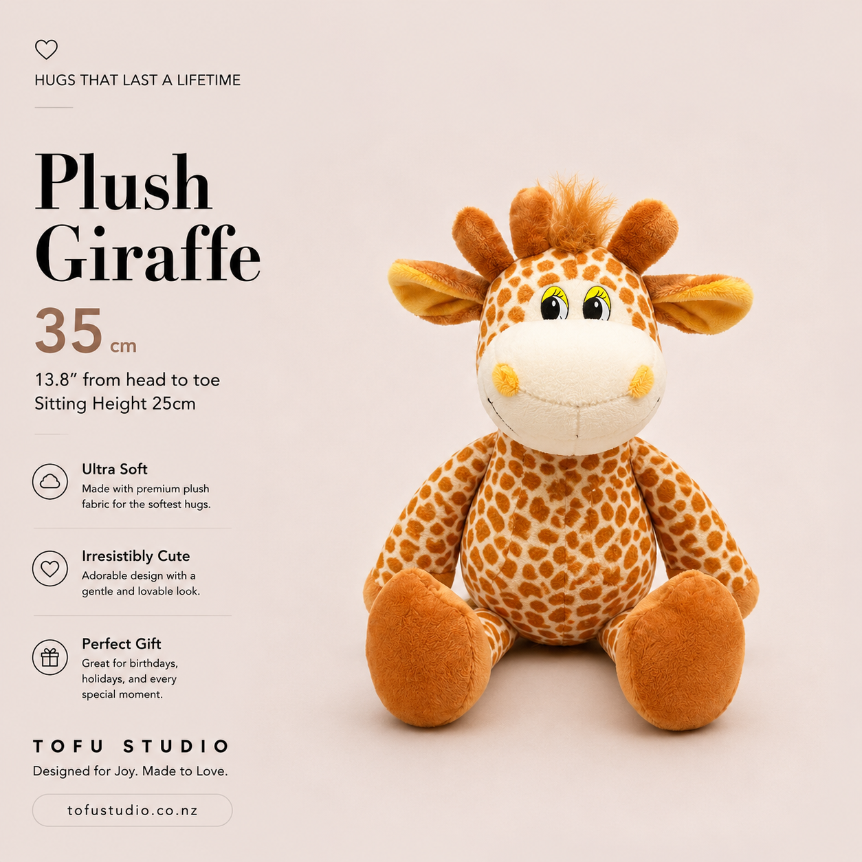 35cm Plush Giraffe Soft Stuffed Animal Toy Cute Safari Gift JC94426B