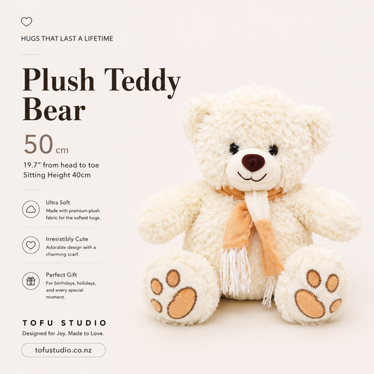 50cm Plush Teddy Bear Soft Stuffed Animal Sitting Height 40cm Premium 94798c