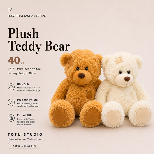2x 40cm Plush Teddy Bear Soft Stuffed Animal Brown White JC2017AH