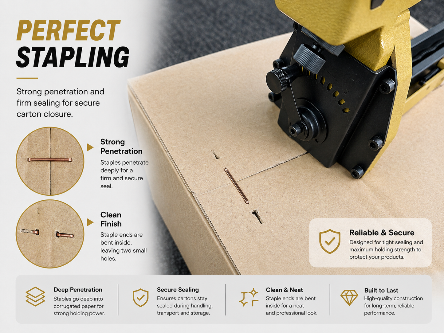 Heavy Duty Manual Carton Stapler HB3518 – 34.7mm Carton Closing Stapler