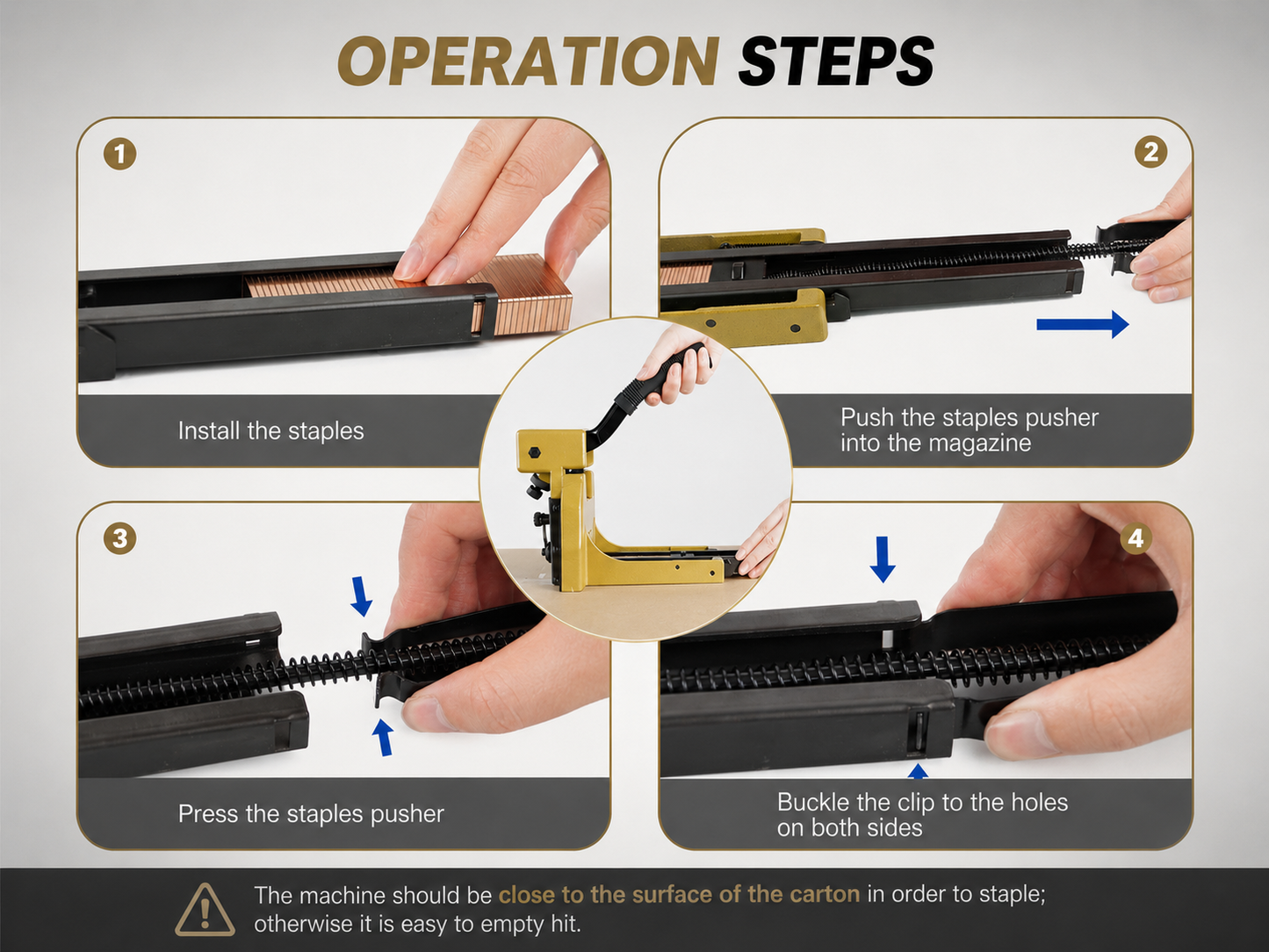Heavy Duty Manual Carton Stapler HB3518 – 34.7mm Carton Closing Stapler